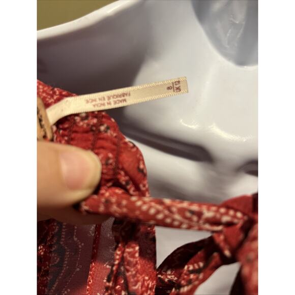 NWOT Free People Mirage Maxi Dress Size 8 MSRP: $198 Brick Red Paisley Boho - Picture 13 of 16